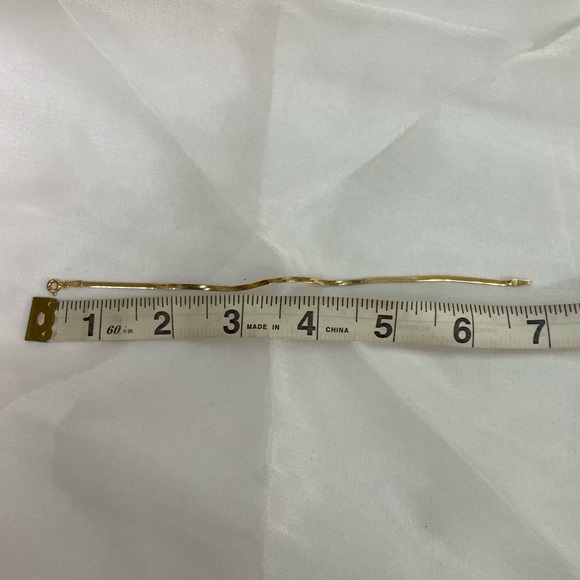 14K YELLOW GOLD Herringbone bracelet ITALIAN REAL GOLD vintage - Picture 11 of 13